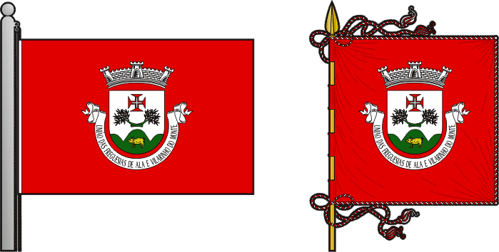 Bandeira e estandarte da Freguesia de Ala e Vilarinho do Monte - Ala and Vilarinho do Monte civil parish, flag and banner