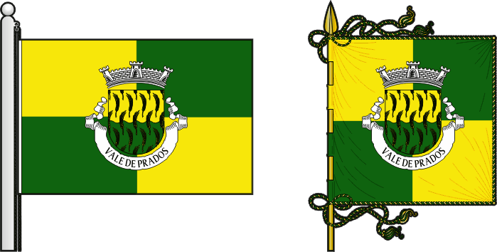 Bandeira e estandarte da freguesia de Vale de Prados - Vale de Prados civil parish, flag and banner