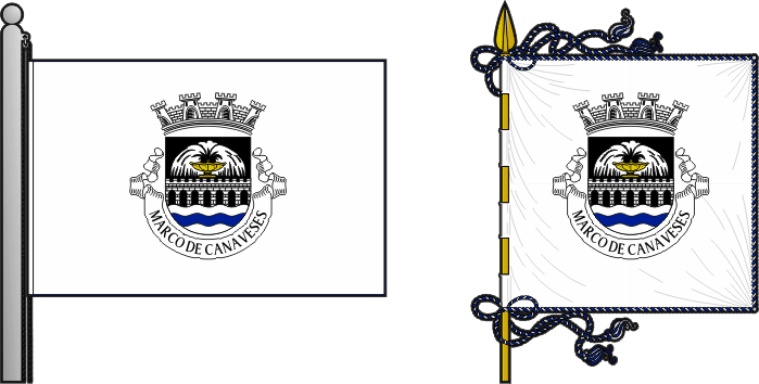 Bandeira e estandarte do Município de Marco de Canaveses - Marco de Canaveses municipal flag and banner