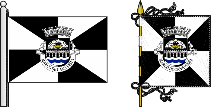 Bandeira e estandarte do Município de Marco de Canaveses - Marco de Canaveses municipal flag and banner