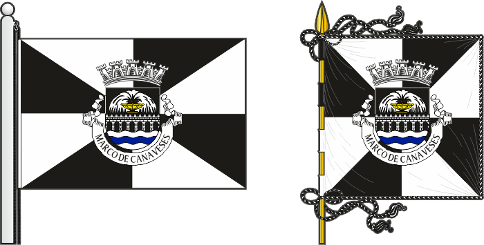 Bandeira e estandarte do Município de Marco de Canaveses - Marco de Canaveses municipal flag and banner