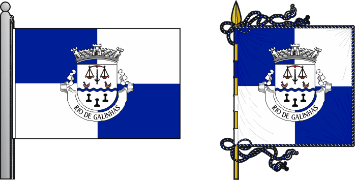 Bandeira e estandarte da antiga freguesia de Rio de Galinhas - Rio de Galinhas former civil parish, flag and banner Bandeira e estandarte da antiga freguesia de Rio de Galinhas - Rio de Galinhas former civil parish, flag and banner