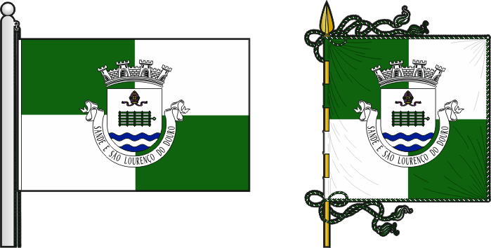 Bandeira e estandarte da Freguesia de Sande e São Lourenço do Douro - Sande and São Lourenço do Douro civil parish, flag and banner Bandeira e estandarte da Freguesia de Sande e São Lourenço do Douro - Sande and São Lourenço do Douro civil parish, flag and banner