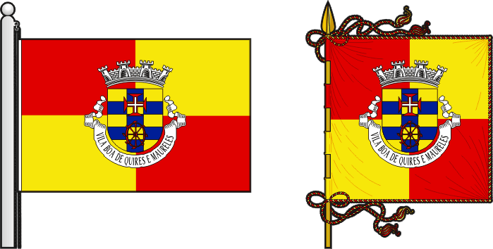Bandeira e estandarte da Freguesia de Vila Boa de Quires e Maureles - Vila Boa de Quires and Maureles civil parish, flag and banner