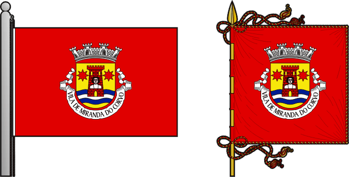 Bandeira e estandarte do município de Miranda do Corvo - Miranda do Corvo Municipality flag and banner Bandeira e estandarte do município de Miranda do Corvo - Miranda do Corvo Municipality flag and banner