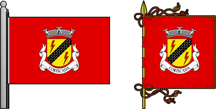 Bandeira e estandarte da freguesia de Coriscada - Coriscada civil parish, flag and banner