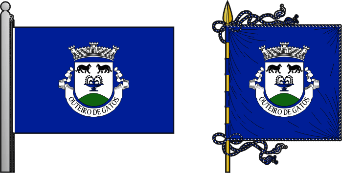 Bandeira e estandarte da antiga freguesia de Outeiro de Gatos - Outeiro de Gatos former civil parish, flag and banner