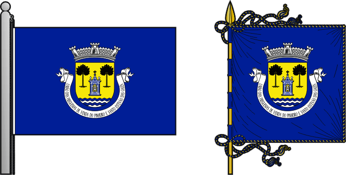 Bandeira e estandarte da União das freguesias de Venda do Pinheiro e Santo Estêvão das Galés - Venda do Pinheiro and Santo Estêvão das Galés civil parishes union flag and banner