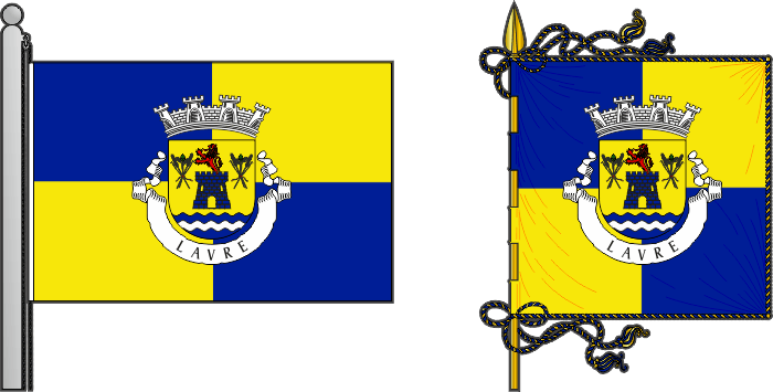 Bandeira e estandarte da antiga freguesia de Lavre - Lavre former civil parish, flag and banner Bandeira e estandarte da antiga freguesia de Lavre - Lavre former civil parish, flag and banner