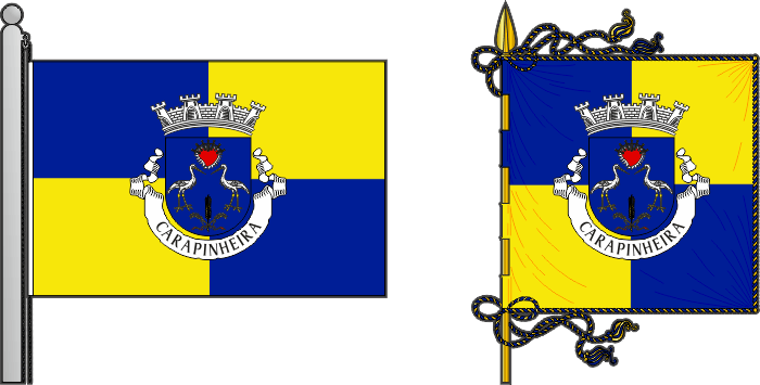 Bandeira e estandarte da freguesia de Caraprinheira - Caraprinheira civil parish, flag and banner Bandeira e estandarte da freguesia de Caraprinheira - Caraprinheira civil parish, flag and banner