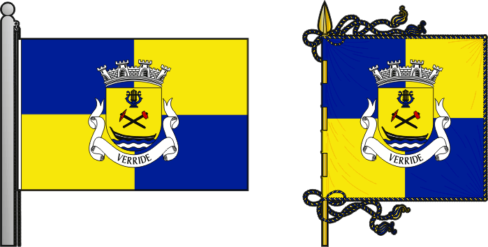 Bandeira e estandarte da antiga freguesia de Verride - Verride former civil parish, flag and banner Bandeira e estandarte da antiga freguesia de Verride - Verride former civil parish, flag and banner