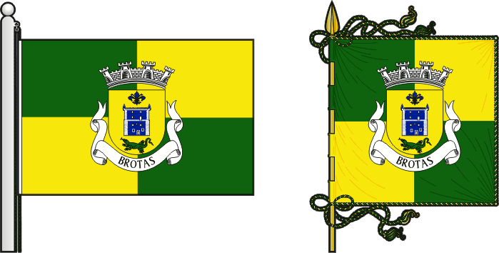 Bandeira e estandarte da freguesia de Brotas - Brotas civil parish, flag and banner