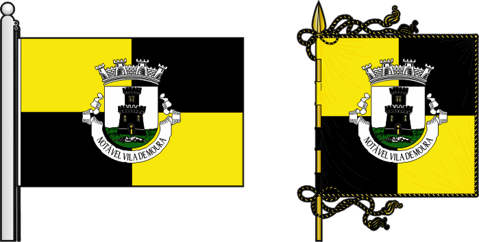 Bandeira e estandarte do Município de Moura - Moura municipal flag and banner
