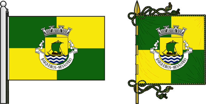 Bandeira e estandarte da freguesia de Barqueiros - Barqueiros civil parish, flag and banner