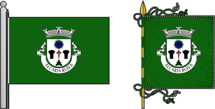 Bandeira e estandarte da freguesia de Alcaria Ruiva - Alcaria Ruiva civil parish, flag and banner