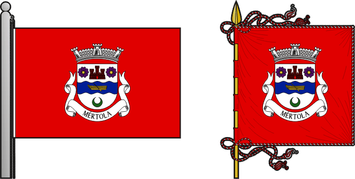 Bandeira e estandarte da freguesia de Mértola - Mértola civil parish, flag and banner