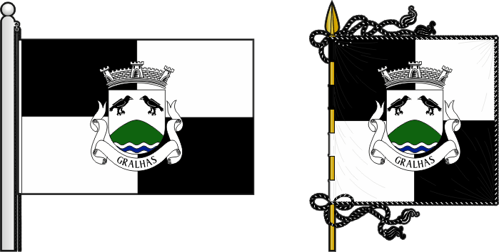 Bandeira e estandarte da freguesia de Gralhas - Gralhas civil parish, flag and banner