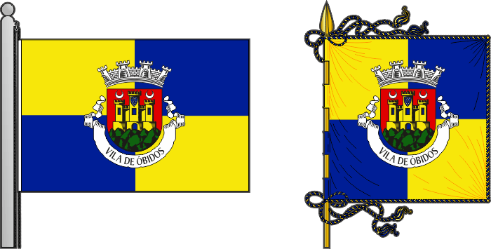 Bandeira e estandarte do município de Óbidos - Óbidos Municipality flag and banner