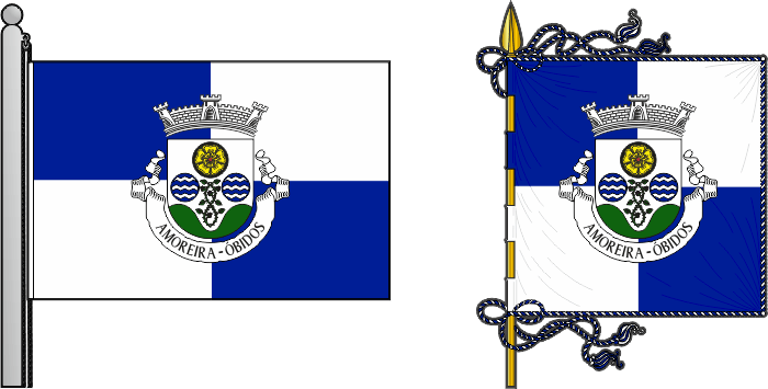Bandeira e estandarte da freguesia de Amoreira - Amoreira civil parish, flag and banner