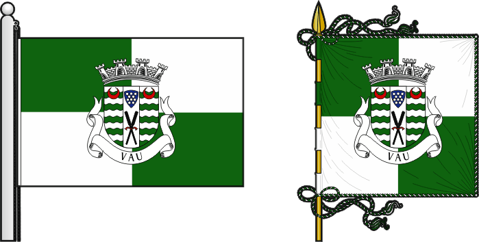 Bandeira e estandarte da freguesia de Vau - Vau civil parish, flag and banner