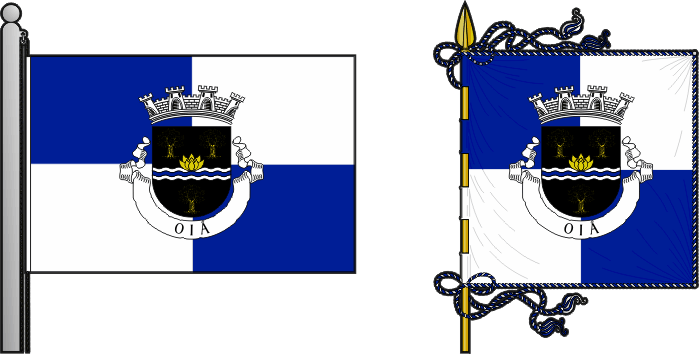 Bandeira e estandarte da freguesia de Oiã - Oiã civil parish, flag and banner