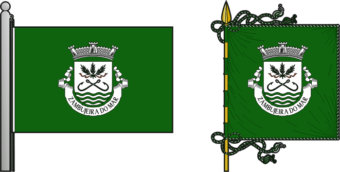 Bandeira e estandarte da antiga freguesia de Zambujeira do Mar - Zambujeira do Mar former civil parish, flag and banner