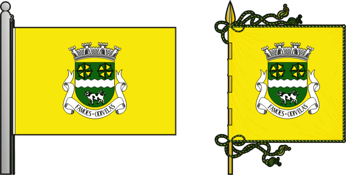Bandeira e estandarte da antiga freguesia de Famões - Famões former civil parish, flag and banner Bandeira e estandarte da antiga freguesia de Famões - Famões former civil parish, flag and banner