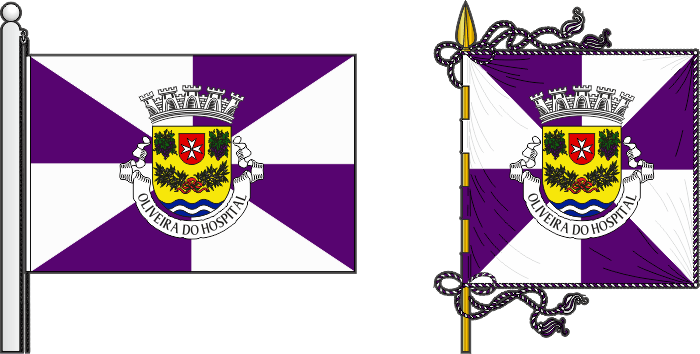 Bandeira e estandarte do Município de Oliveira do Hospital - Oliveira do Hospital municipal flag and banner Bandeira e estandarte do Município de Oliveira do Hospital - Oliveira do Hospital municipal flag and banner