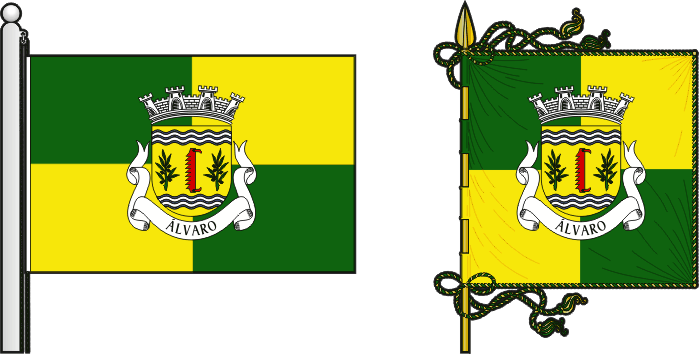 Bandeira e estandarte da freguesia de Álvaro - Álvaro civil parish, flag and banner