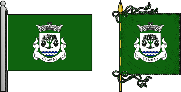 Bandeira e estandarte da freguesia de Cambas - Cambas civil parish, flag and banner
