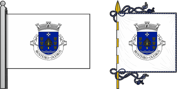 Bandeira e estandarte da freguesia de Mosteiro - Mosteiro civil parish, flag and banner