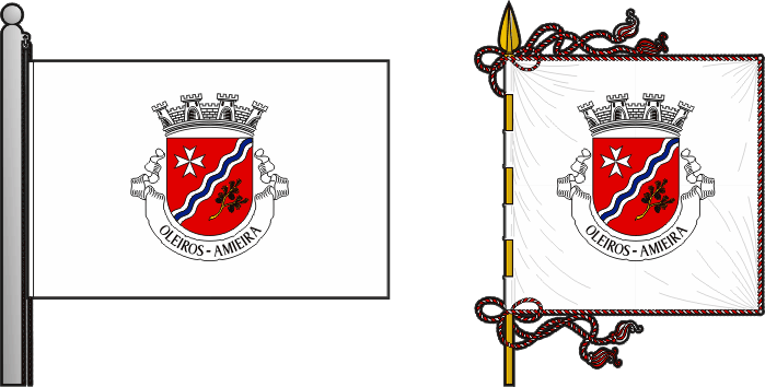 Bandeira e estandarte da Freguesia de Oleiros - Amieira - Oleiros - Amieira civil parish, flag and banner