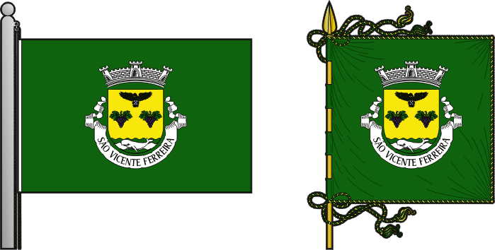 Bandeira e estandarte da freguesia de São Vicente Ferreira - São Vicente Ferreira civil parish, flag and banner