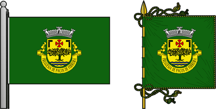 Bandeira e estandarte da antiga freguesia de Paços de Ferreira - Paços de Ferreira former civil parish, flag and banner Bandeira e estandarte da antiga freguesia de Paços de Ferreira - Paços de Ferreira former civil parish, flag and banner