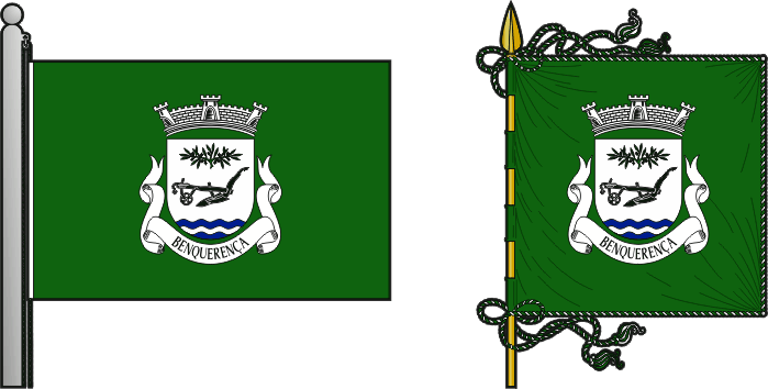 Bandeira e estandarte da freguesia de Benquerença - Benquerença civil parish, flag and banner Bandeira e estandarte da freguesia de Benquerença - Benquerença civil parish, flag and banner