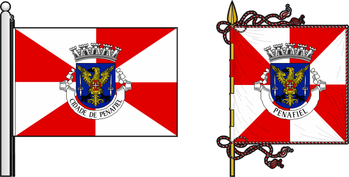 Bandeira e estandarte do Município de Penafiel - Penafiel Agraço municipal flag and banner