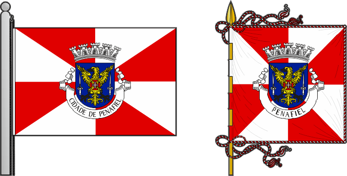 Bandeira e estandarte do Município de Penafiel - Penafiel Agraço municipal flag and banner