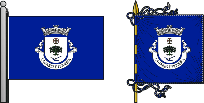 Bandeira e estandarte da Freguesia de Lagares e Figueira - Lagares and Figueira civil parish, flag and banner