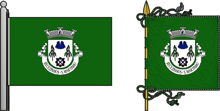 Bandeira e estandarte da freguesia de Recezinhos (São Martinho) - Recezinhos (São Martinho) civil parish, flag and banner