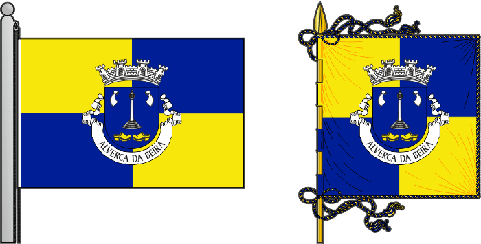 Bandeira e estandarte da antiga freguesia de Alverca da Beira - Alverca da Beira former civil parish, flag and banner