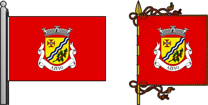 Bandeira e estandarte da antiga freguesia de Azevo - Azevo former civil parish, flag and banner Bandeira e estandarte da antiga freguesia de Azevo - Azevo former civil parish, flag and banner
