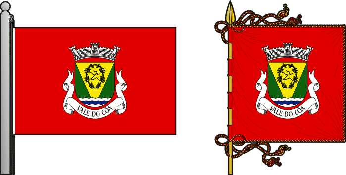 Bandeira e estandarte da Freguesia de Vale do Côa - Vale do Côa civil parish, flag and banner