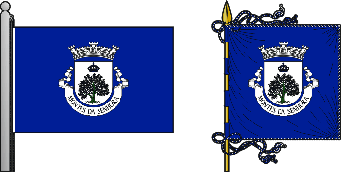 Bandeira e estandarte da freguesia de Montes da Senhora - Montes da Senhora civil parish, flag and banner