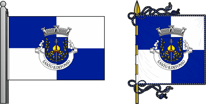 Bandeira e estandarte da antiga freguesia de Santo Ildefonso - Santo Ildefonso former civil parish, flag and banner