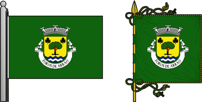 Bandeira e estandarte da freguesia de Foros de Arrão - Foros de Arrão civil parish, flag and banner Bandeira e estandarte da freguesia de Foros de Arrão - Foros de Arrão civil parish, flag and banner