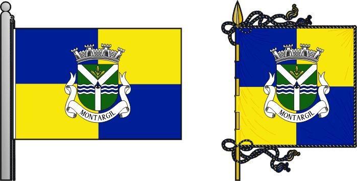 Bandeira e estandarte da freguesia de Montargil - Montargil civil parish, flag and banner Bandeira e estandarte da freguesia de Montargil - Montargil civil parish, flag and banner