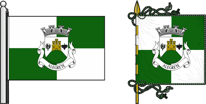 Bandeira e estandarte da freguesia de Alegrete - Alegrete civil parish, flag and banner Bandeira e estandarte da freguesia de Alegrete - Alegrete civil parish, flag and banner