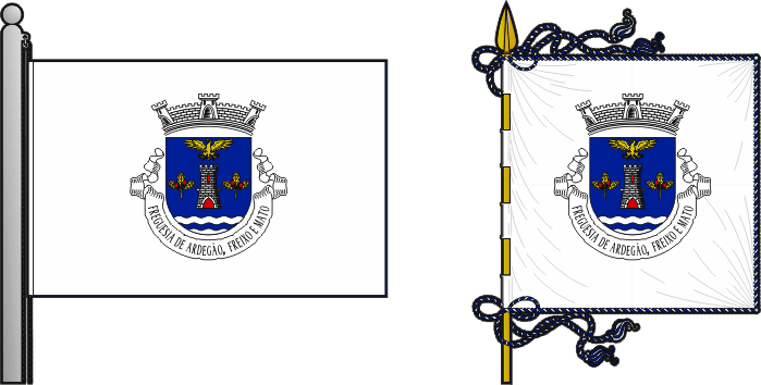 Bandeira e estandarte da Freguesia de Ardegão, Freixo e Mato - Ardegão, Freixo and Mato civil parish, flag and banner