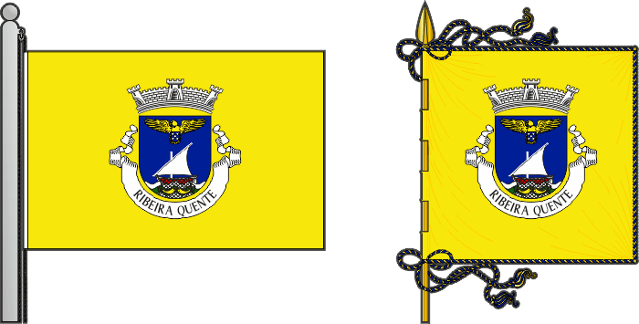 Bandeira e estandarte da freguesia de Ribeira Quente - Ribeira Quente civil parish, flag and banner Bandeira e estandarte da freguesia de Ribeira Quente - Ribeira Quente civil parish, flag and banner