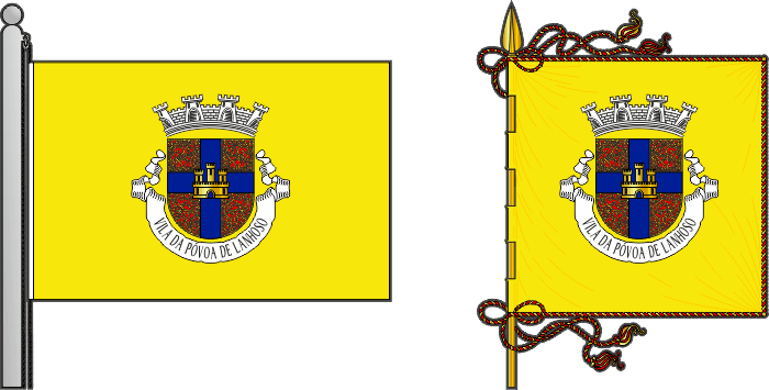 Bandeira e estandarte do Município de Póvoa de Lanhoso - Póvoa de Lanhoso municipal flag and banner